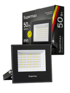 Прожектор светодиодный 50Вт, IP65 6500К, 5000Лм черный SPR Supermax КОСМОС