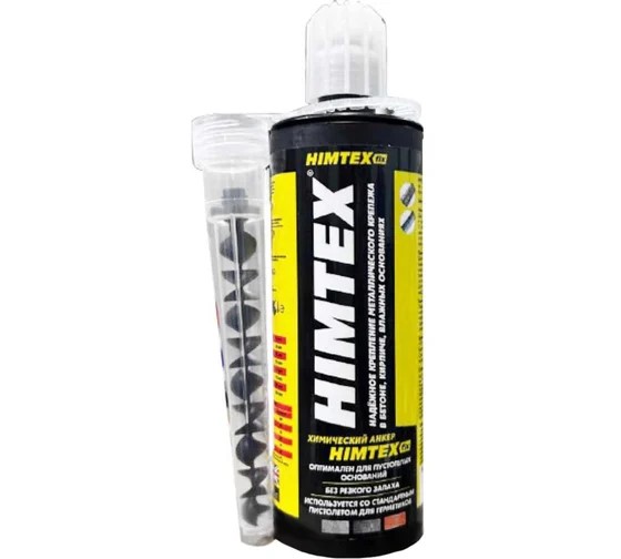 Химический анкер HIMTEXfix для кирпича и бетона,165 мл. универсальный +2 насадки