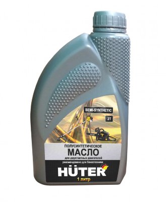 Масло 2Т полусинтетическое для двухтактных двигателей для техники HUTER, 1л.