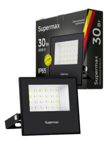 Прожектор светодиодный 30Вт, IP65 6500К, 3000Лм черный SPR Supermax КОСМОС