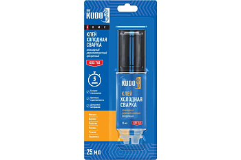 Клей эпоксидный KUDO HOME двухкомпонентный прозрачный 25мл 
