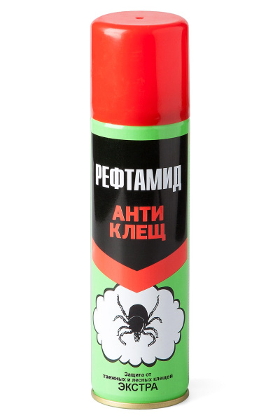 Аэрозоль Рефтамид ЭКСТРА Антиклещ. 145 мл защита от таежных и лесных клещей