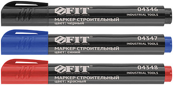 Маркер строительный перманентный 2мм, черный, пластиковый корпус FIT