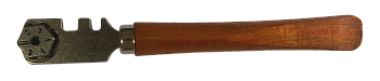 Стеклорез с ДЕРЕВЯННОЙ РУЧКОЙ, 6-ти роликовый, Sturm!