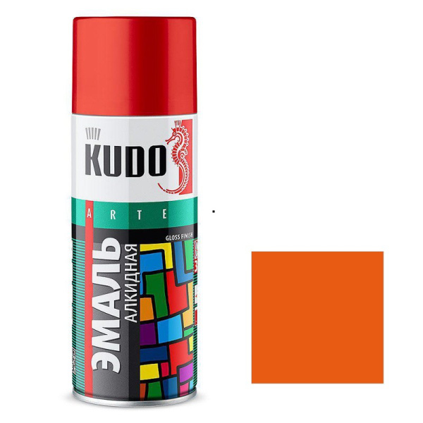 Краска универсальная оранжевая 520мл RAL 2004 KUDO 
