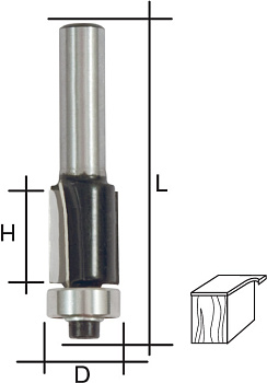 Фреза кромочная прямая, DxHxL = 8*20*68 мм  FIT
